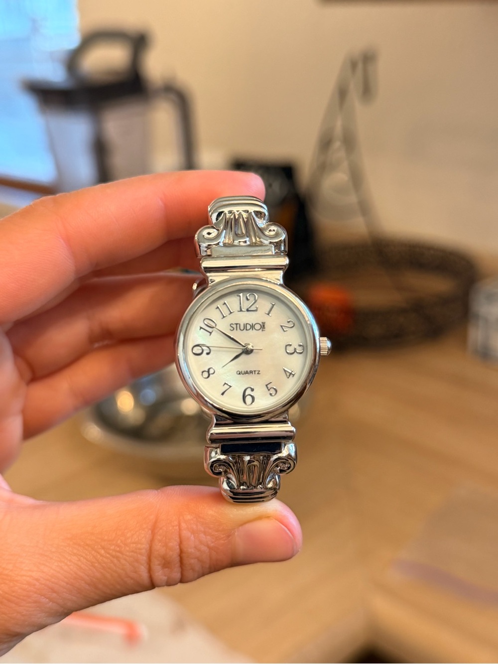 Studio Silver-Tone Women's Quartz Watch - White Dial
